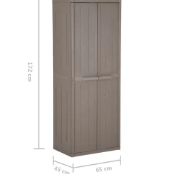 vidaXL Tuinkast 65x45x172 cm polypropyleen hout-look bruin