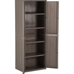 vidaXL Tuinkast 65x45x172 cm polypropyleen hout-look bruin