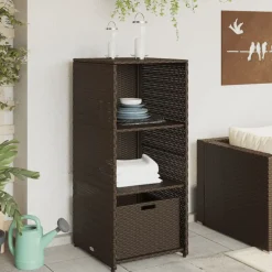 vidaXL Tuinkast 50x55x115 cm poly rattan bruin