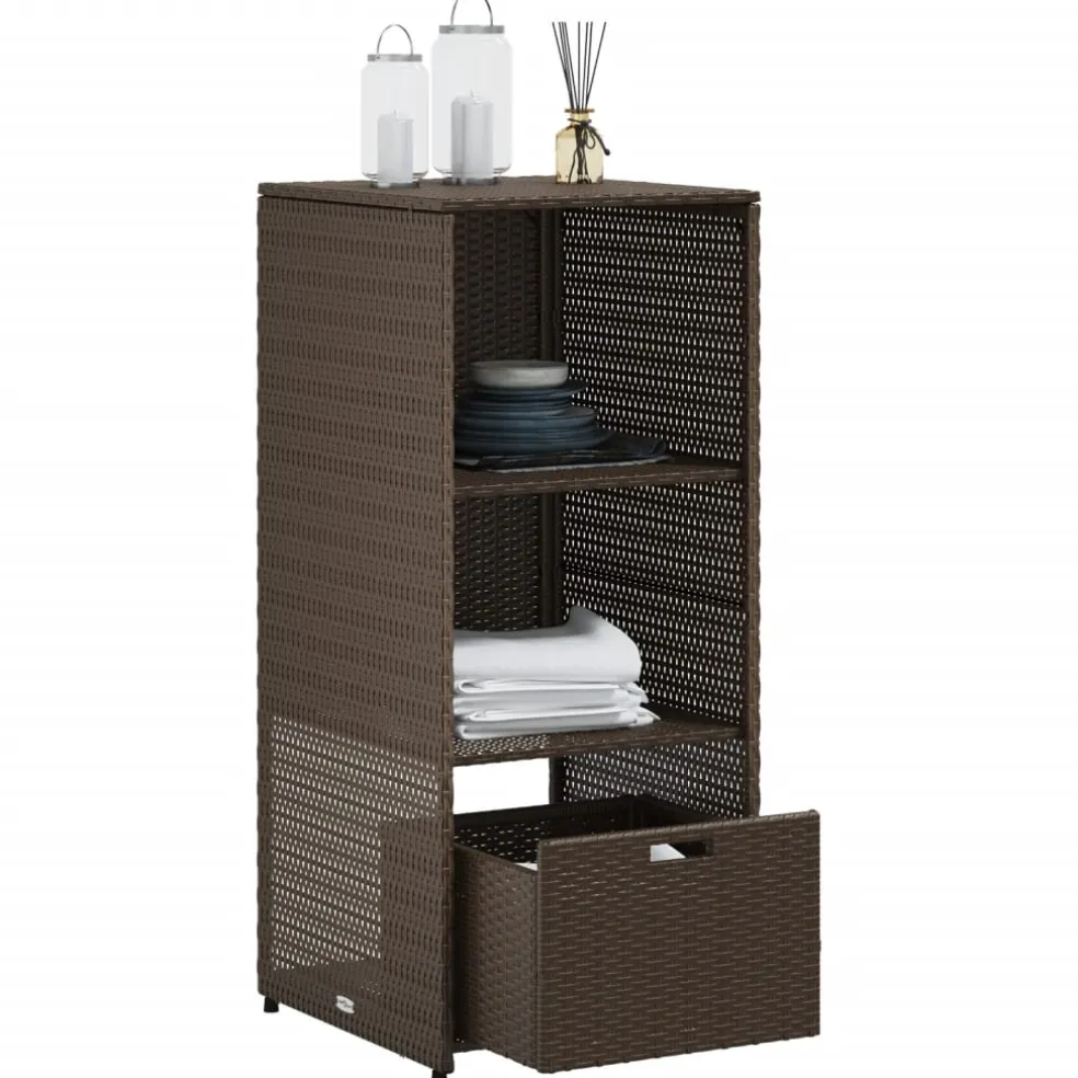 vidaXL Tuinkast 50x55x115 cm poly rattan bruin
