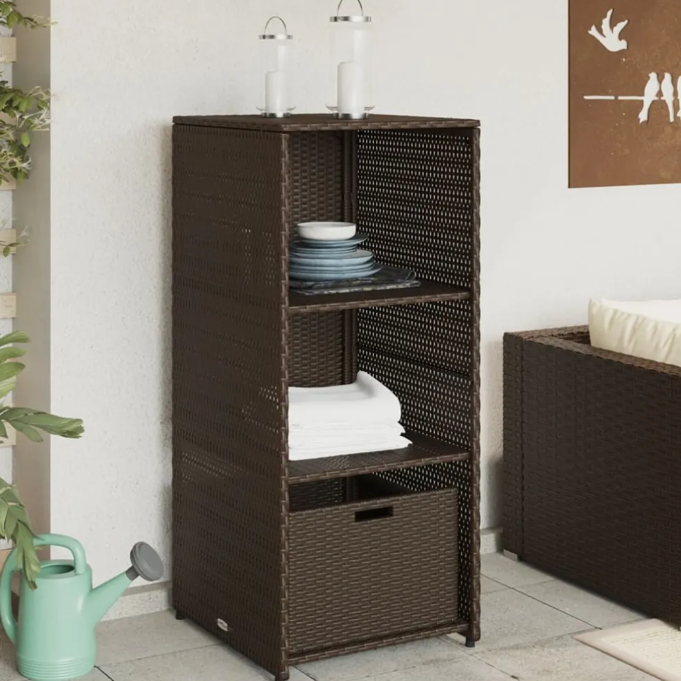 vidaXL Tuinkast 50x55x115 cm poly rattan bruin