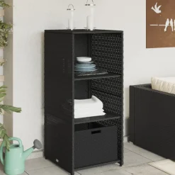 vidaXL Tuinkast 50x55x115 cm poly rattan zwart