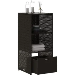 vidaXL Tuinkast 50x55x115 cm poly rattan zwart
