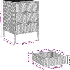 vidaXL Tuinkast 55x59x80 cm poly rattan bruin