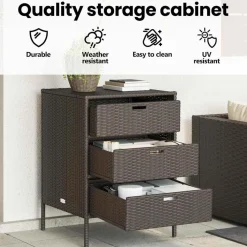 vidaXL Tuinkast 55x59x80 cm poly rattan bruin