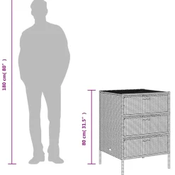 vidaXL Tuinkast 55x59x80 cm poly rattan bruin