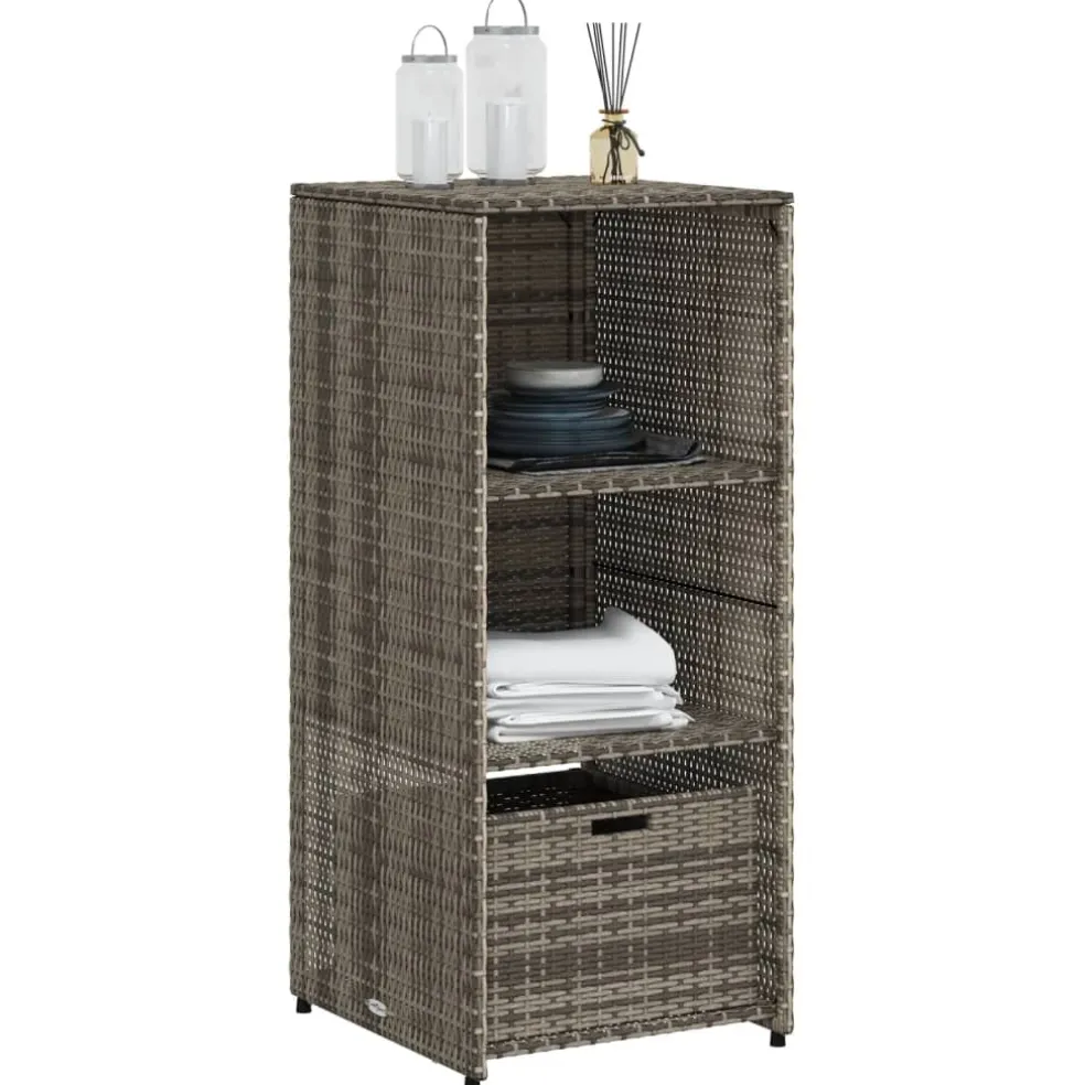 vidaXL Tuinkast 50x55x115 cm poly rattan grijs