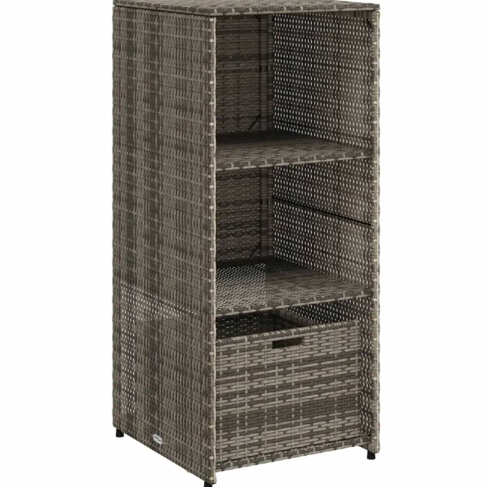 vidaXL Tuinkast 50x55x115 cm poly rattan grijs