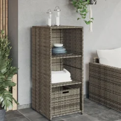 vidaXL Tuinkast 50x55x115 cm poly rattan grijs