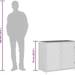 vidaXL Tuinkast 83x45x76 cm poly rattan grijs