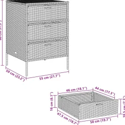 vidaXL Tuinkast 55x59x80 cm poly rattan zwart