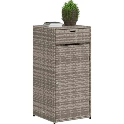 vidaXL Tuinkast 55x55x111 cm poly rattan grijs