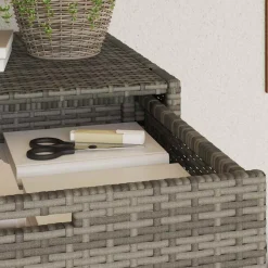 vidaXL Tuinkast 55x55x111 cm poly rattan grijs