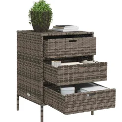 vidaXL Tuinkast 55x59x80 cm poly rattan grijs