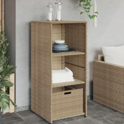 vidaXL Tuinkast 50x55x115 cm poly rattan beige