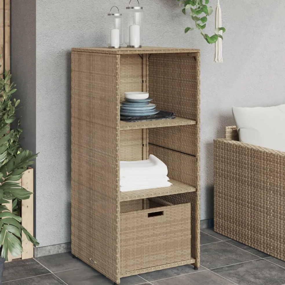 vidaXL Tuinkast 50x55x115 cm poly rattan beige