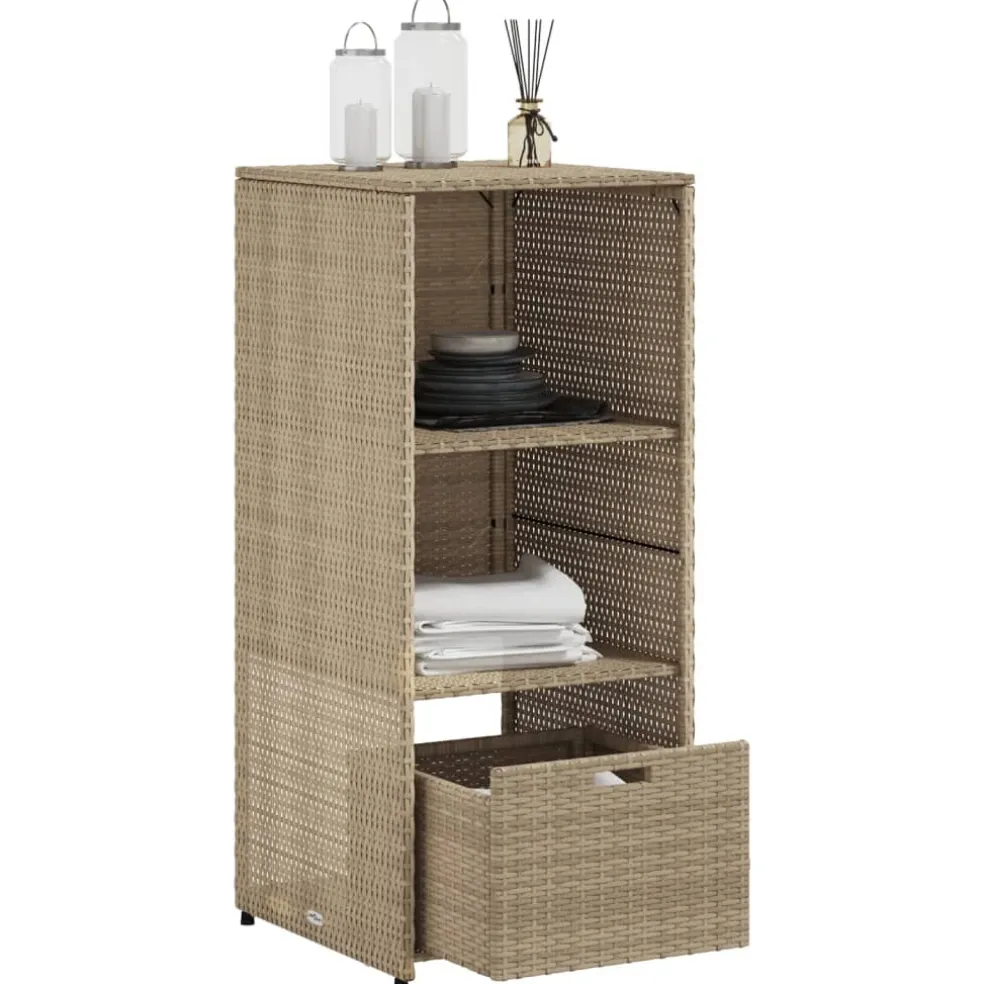 vidaXL Tuinkast 50x55x115 cm poly rattan beige