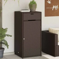 vidaXL Tuinkast 55x55x111 cm poly rattan bruin