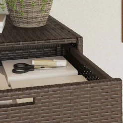 vidaXL Tuinkast 55x55x111 cm poly rattan bruin