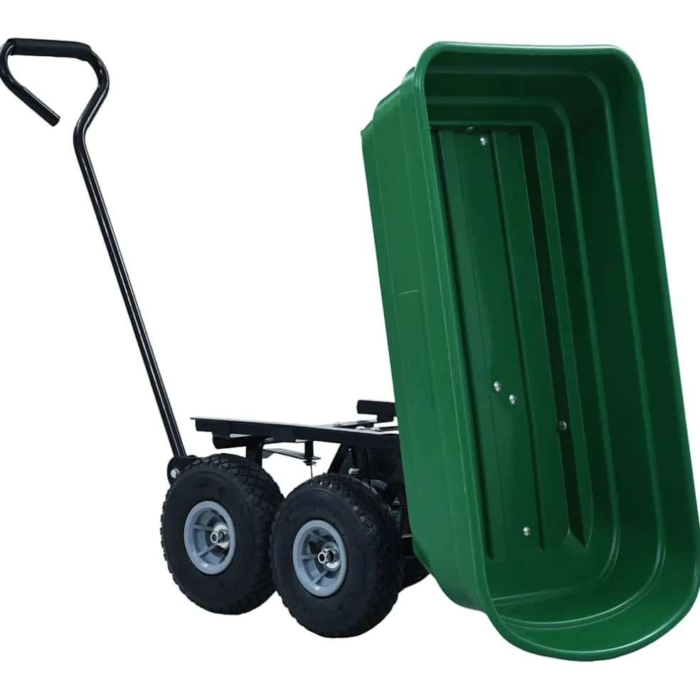 vidaXL Tuinkiepwagen 300 kg 75L groen