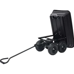 vidaXL Tuinkiepwagen 300 kg 75 L zwart