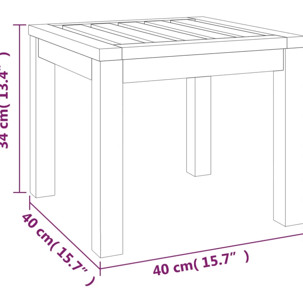 vidaXL Tuinkrukjes 2 st met kussens 40x40x42 cm massief acaciahout