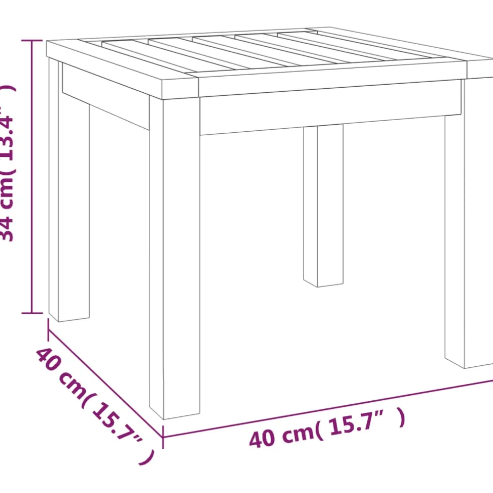 vidaXL Tuinkrukjes 2 st met kussens 40x40x34 cm massief acaciahout