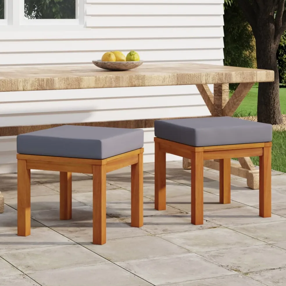 vidaXL Tuinkrukjes 2 st met kussens 40x40x34 cm massief acaciahout