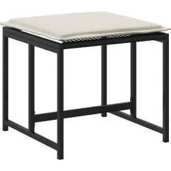 vidaXL Tuinkrukken met kussens 4 st poly rattan zwart