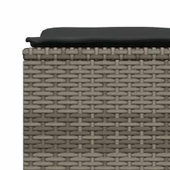 vidaXL Tuinkrukken met kussens 4 st poly rattan grijs