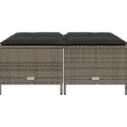 vidaXL Tuinkrukken met kussens 4 st poly rattan grijs