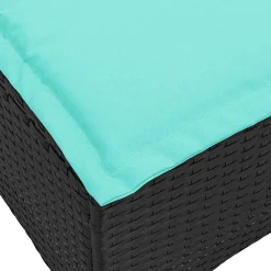 vidaXL Tuinkrukken met kussens 2 st 55x55x36 cm poly rattan zwart