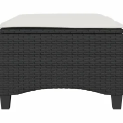 vidaXL Tuinkrukken met kussens 2 st 55x55x36 cm poly rattan zwart