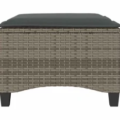 vidaXL Tuinkrukken met kussens 2 st 55x55x36 cm poly rattan grijs