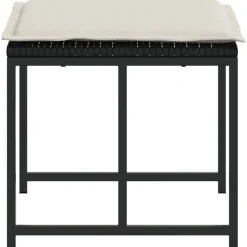 vidaXL Tuinkrukken met kussens 4 st poly rattan zwart