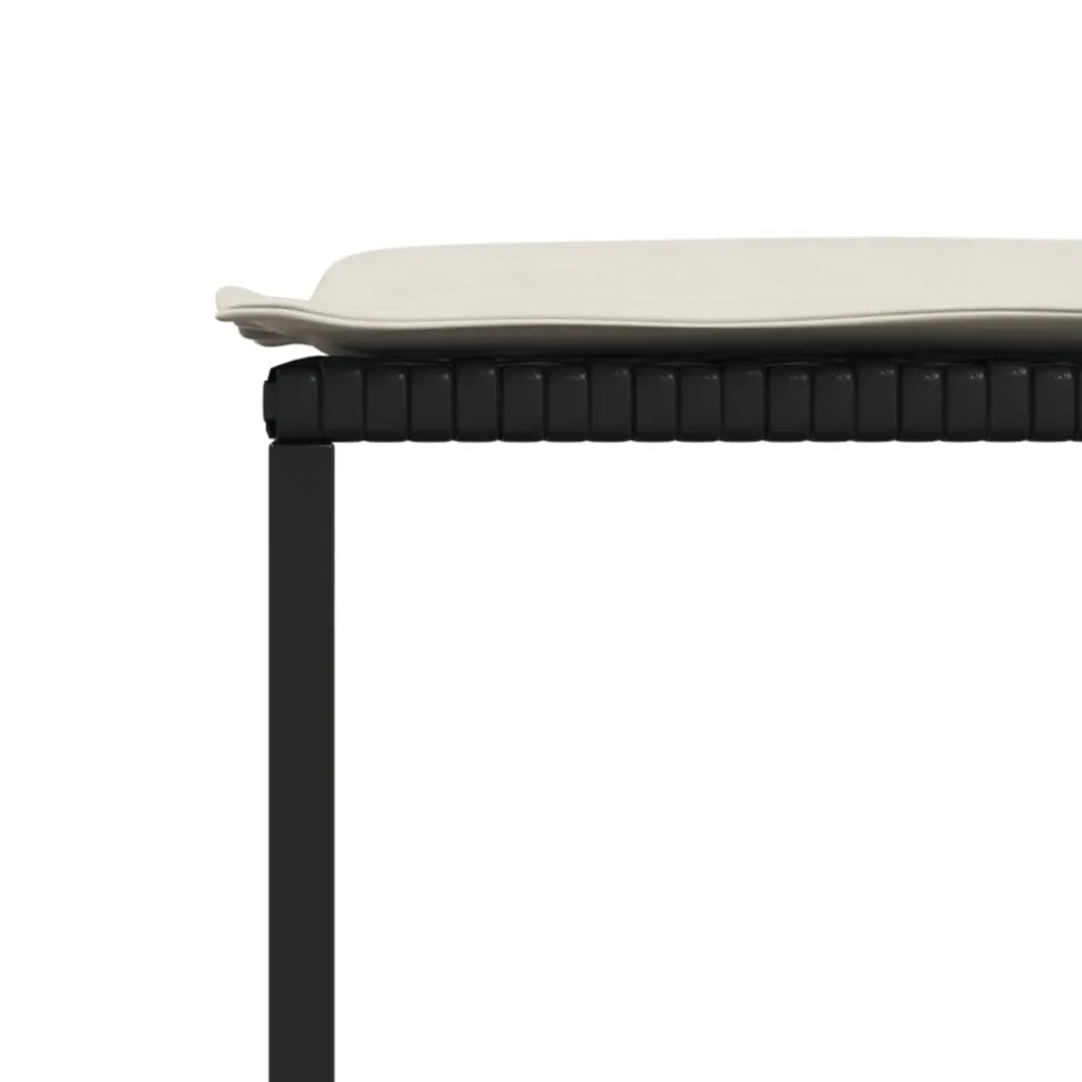 vidaXL Tuinkrukken met kussens 4 st poly rattan zwart