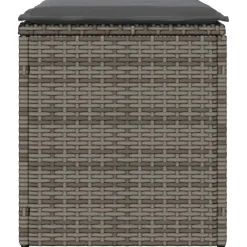 vidaXL Tuinkrukken met kussens 2 st 40x40x43 cm poly rattan grijs
