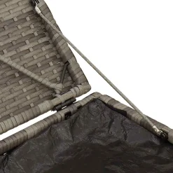 vidaXL Tuinkrukken met kussens 2 st 40x40x43 cm poly rattan grijs
