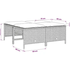 vidaXL Tuinkrukken met kussens 4 st poly rattan beige
