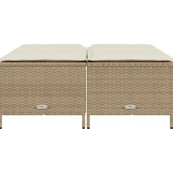 vidaXL Tuinkrukken met kussens 4 st poly rattan beige