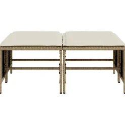 vidaXL Tuinkrukken met kussens 4 st poly rattan beige
