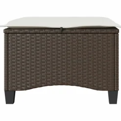 vidaXL Tuinkrukken met kussens 2 st 55x55x36 cm poly rattan bruin