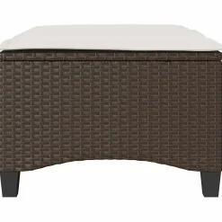 vidaXL Tuinkrukken met kussens 2 st 55x55x36 cm poly rattan bruin