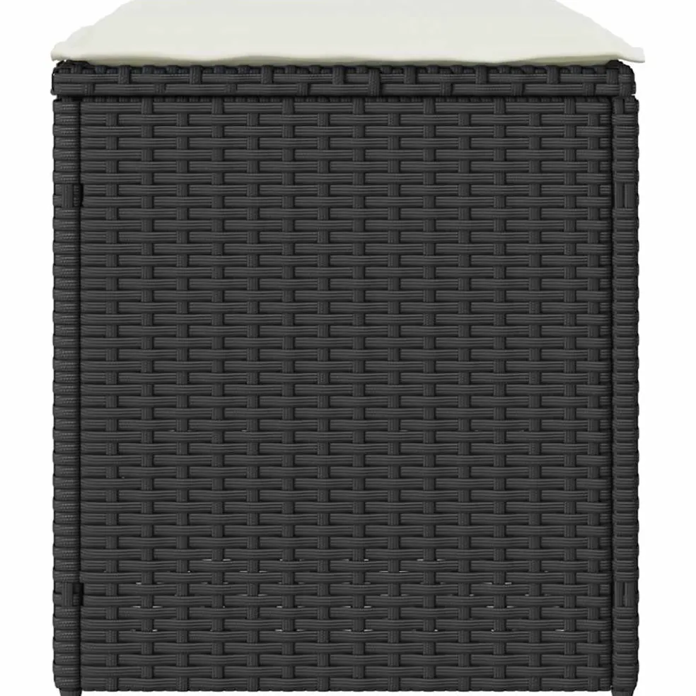 vidaXL Tuinkrukken met kussens 2 st 40x40x43 cm poly rattan zwart