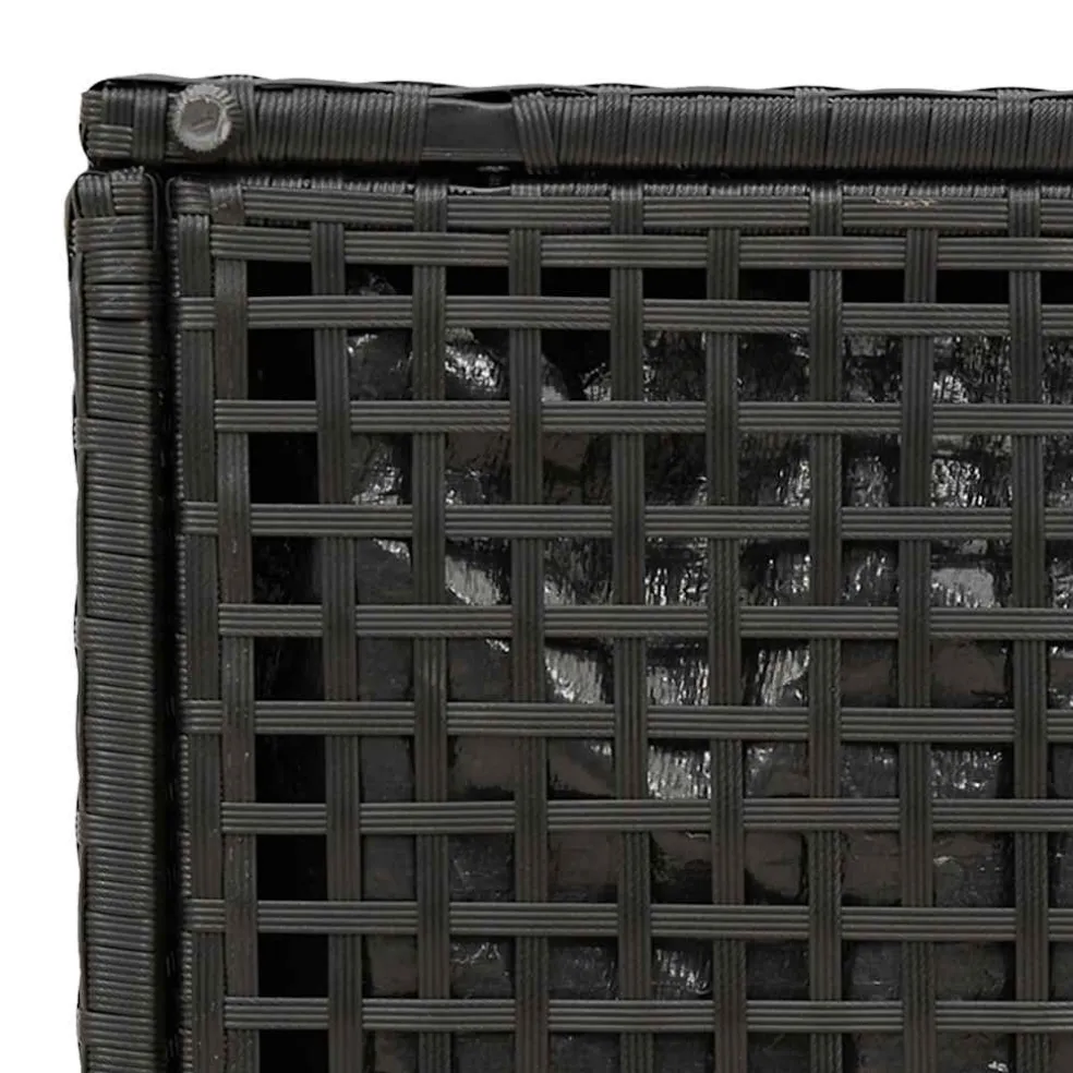 vidaXL Tuinkrukken met kussens 2 st 40x40x43 cm poly rattan zwart