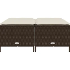 vidaXL Tuinkrukken met kussens 4 st poly rattan bruin