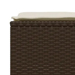 vidaXL Tuinkrukken met kussens 4 st poly rattan bruin