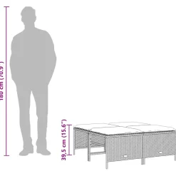 vidaXL Tuinkrukken met kussens 4 st poly rattan bruin