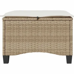 vidaXL Tuinkrukken met kussens 2 st 55x55x36 cm poly rattan beige