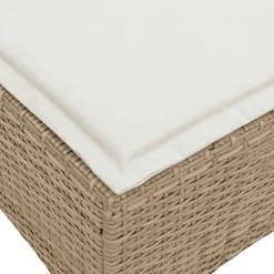 vidaXL Tuinkrukken met kussens 2 st 55x55x36 cm poly rattan beige